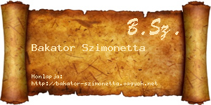 Bakator Szimonetta névjegykártya